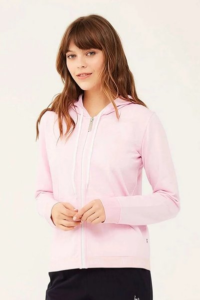 U.S. Polo Assn. سويت شيرت نسائي بغطاء للرأس وسحاب للارتداء المنزلي