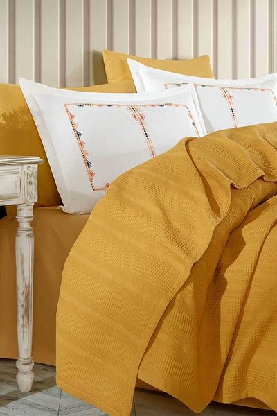 Elart Σετ Πικέ Βαμβακερό Διπλό 6 Τεμάχια Marcia Yellow