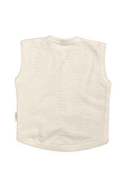 PATSAN Organic Cotton Combed Double Sided Baby Vest Striped Suede Sail Fish