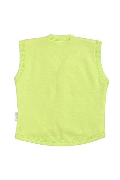 PATSAN Organic Cotton Combed Double Sided Baby Vest Striped Suede Sail Fish