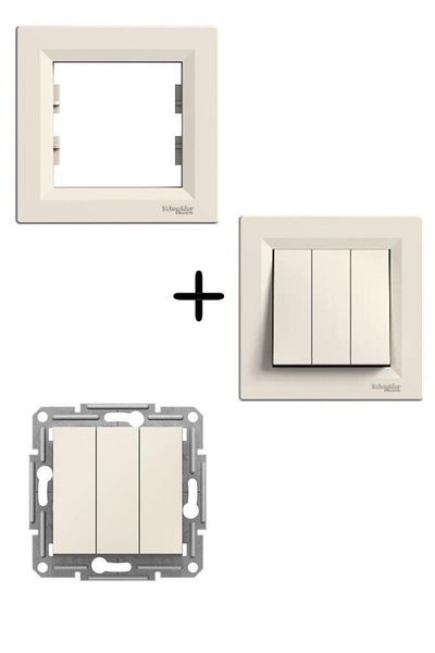 SCHNEIDER Asfora Cream Triple Key - Framed