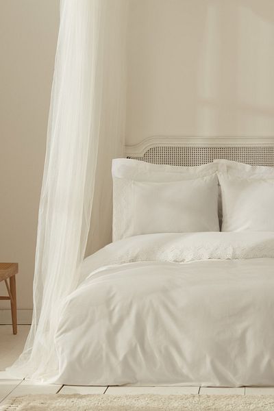 Karaca Home Tina White Collection - Double Lace Duvet Cover Set White
