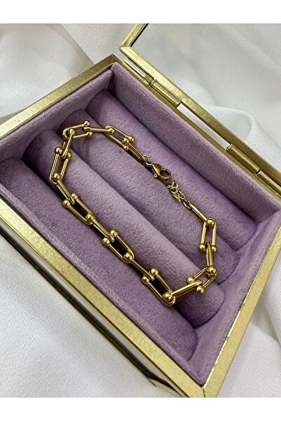 ESJ سوار نسائي من الفولاذ المقاوم للصدأ تيفاني موديل ذهبي