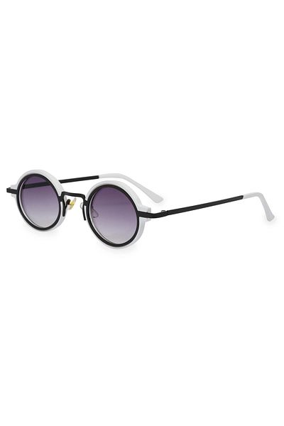 TomyHelf Uv400 Protected White Frame Black Gradient Glass Oval Women Sunglasses
