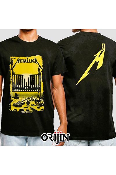 Orijin Tekstil Εξώφυλλο άλμπουμ Metallica 72 Seasons εμπρός πίσω με στάμπα μαύρο μπλουζάκι unisex