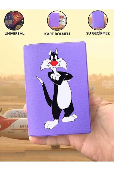 Cekuonline Silvester Purple Vinlex Passport Cover Case Compatible with All Country Passports