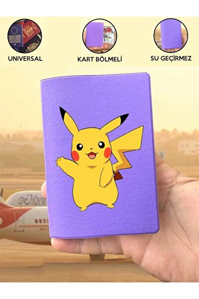 Cekuonline Pikachu Compatible with All Country Passports! Purple Vinlex Passport Cover Case