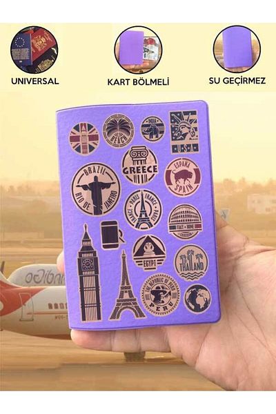 Cekuonline Country Purple Vinlex Passport Cover Compatible with All Country Passports