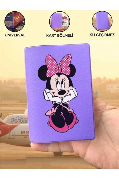 Cekuonline Minnie Purple Vinlex Passport Cover Compatible with All Country Passports