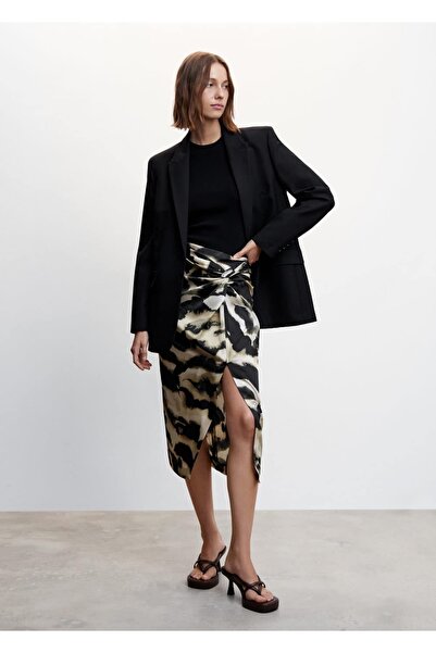 MANGO Woman Шарена риза с колан