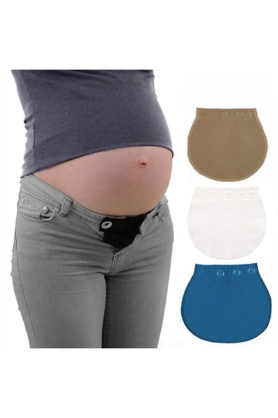 Pimobile Pantaloni de maternitate Tresbel Extensor de talie-Pantaloni de extensie pentru femei Albastru-bej-alb 3 culori