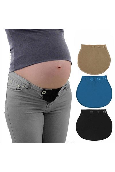 Pimobile Pantaloni de maternitate Extensor de talie-extensor de pantaloni pentru femei Albastru-bej-negru 3 culori