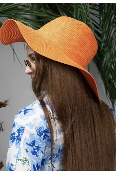 laviyonsa قبعة الشاطئ واسعة من القش