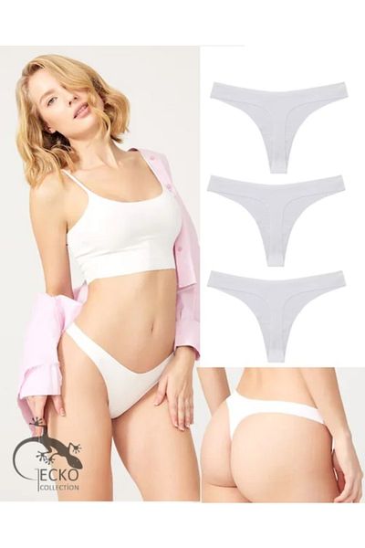 GECKO COLLECTION Laser Cut Thong Women's Panties 3-Pack
