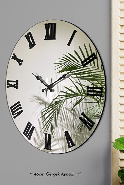 EMORES 46 Cm Gerçek Ayna Pleksi Rakam Dekoratif Duvar Saati