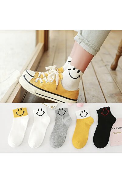 çorapdunyam Σετ κάλτσες με βαμβακερά μποτάκια 5" Double Smiling Face Smile