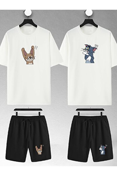 macklin Tricou și pantaloni scurți supradimensionați pentru femei, unisex, cu...