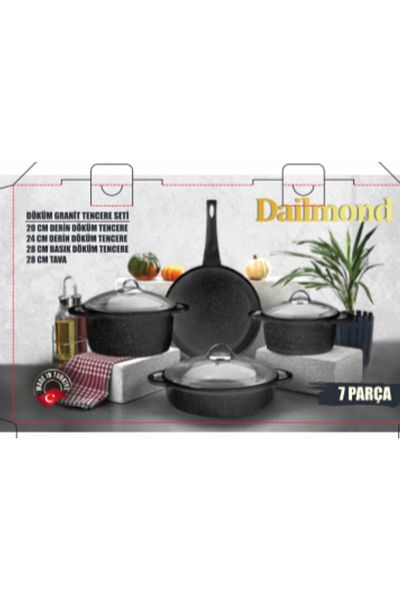 DAILYMOOD Dailmond 7 Piece Set - Cast Iron Granite Pots