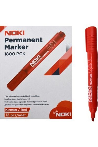 Fatih Marker Permanent Pen Cut Nib Red 3440-12-pcs-pkt