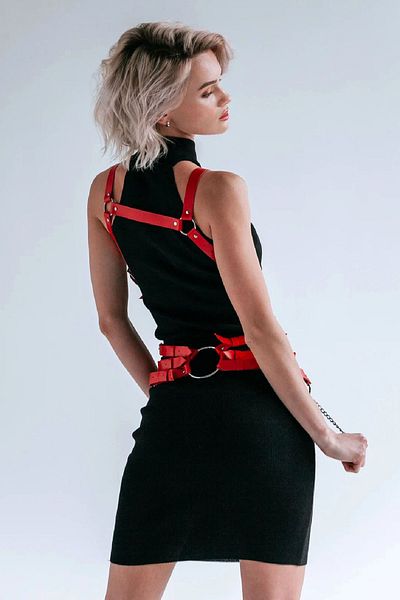 Angels Passion Stylish Leather Belt with Chain Detail