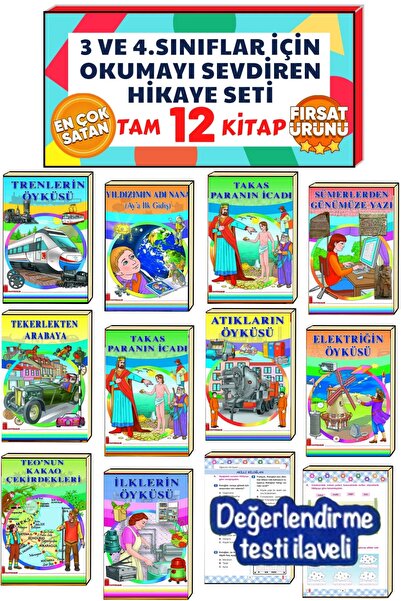 Ata Yayıncılık 3.ve 4.sınıflar Için Birbirinden Güzel 12'li Hikaye Kitabı Seti