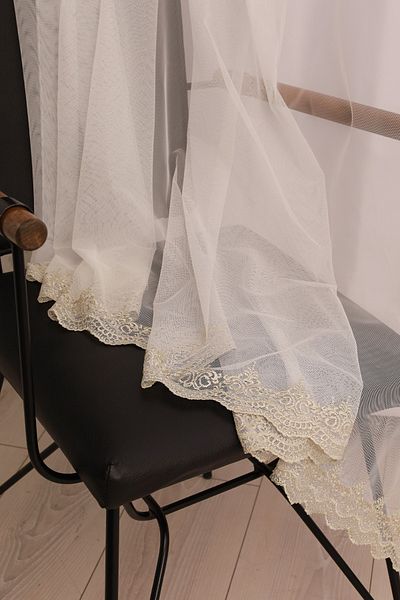 perhal perde ve halı Skirt Embroidered Grecian Gold Gold Color 1-3 Close Pleated Tulle Curtain