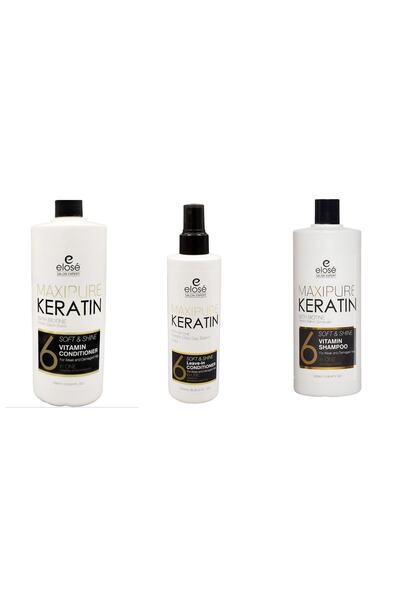 Elose Keratin Seti Şampuan 1000 ml & Krem 1000 ml & Süt 250 ml