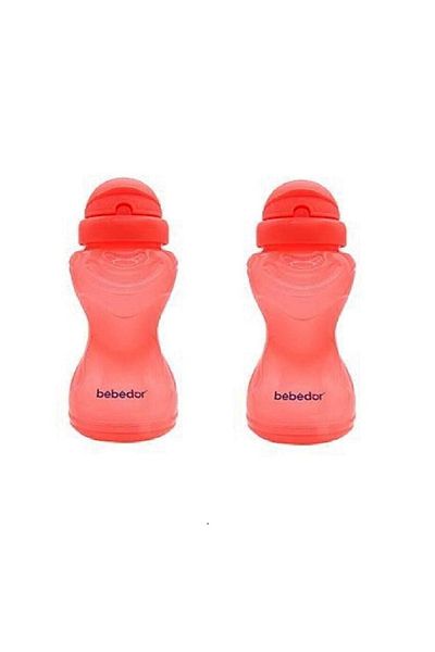 Bebedor Sporty Glass with Straw 330 Ml Fuchsia 2 Pack