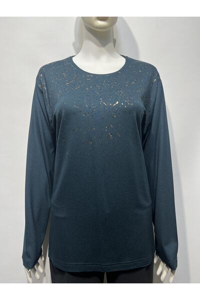 Lanze بلوزة من القطن الممشط مطبوعة ومرصعة بالأحجار