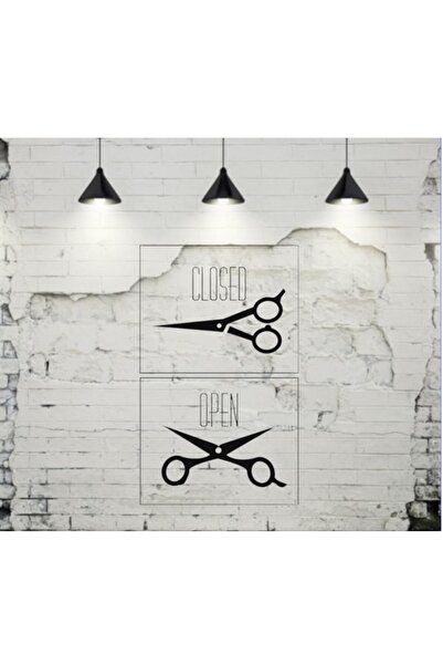 EYBA STİCKER Erkek Kuaförü Açık Kapalı Makas Berber Işyeri Cam Sticker Kesim Saç