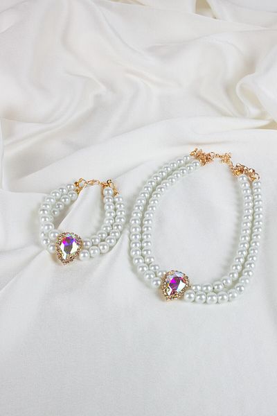 Liveyn Design Drop Crystal Stone Necklace Bracelet Set