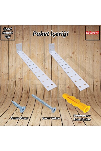 Yapıkan Beyaz Deprem Güvenliği Dolap Sabitleme Aparatı Seti 30x40x240mm - L D...