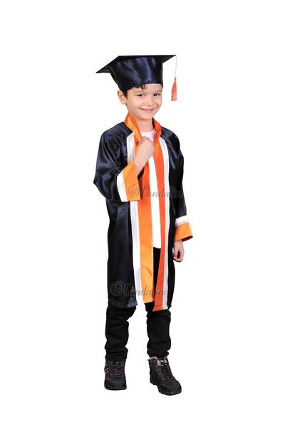 Mandalin Consept Graduation Cube Kindergarten Navy Blue Orange White