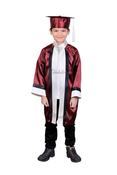 Mandalin Consept Graduation Cube Kindergarten Claret Red Ecru