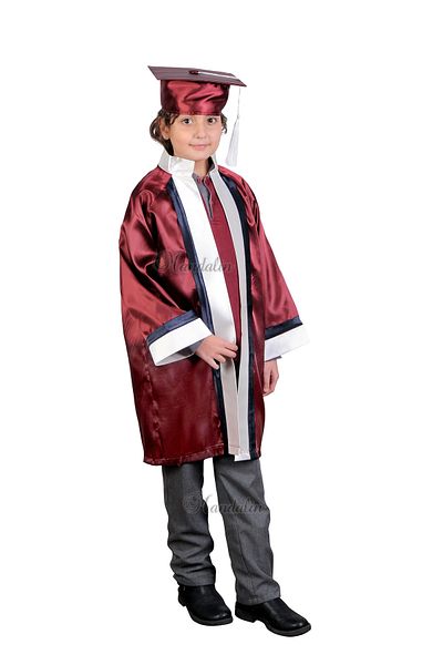 Mandalin Consept Graduation Cube Primary School Claret Red Ecru Black