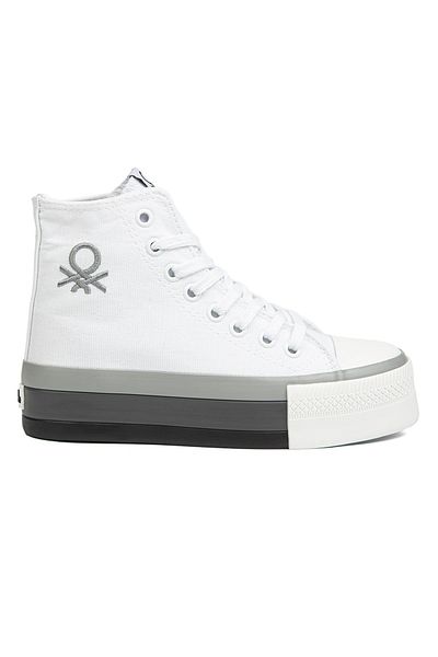 Benetton ® |   Bn-30944 - 3114 Alb Gri - Pantofi sport pentru dama