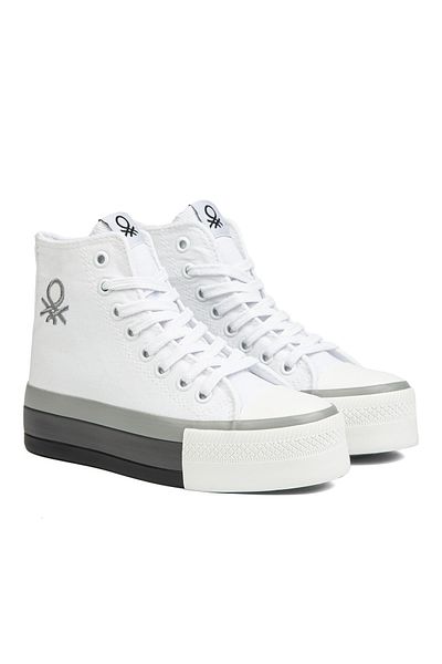 Benetton ® |   Bn-30944 - 3114 Alb Gri - Pantofi sport pentru dama