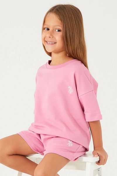 U.S. Polo Assn. Plain Open Naive Girl's Shorts Set