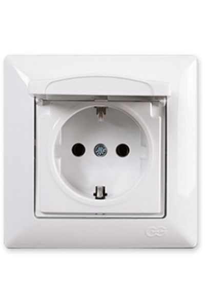 Günsan Visage White Covered Grounded Socket (mkz)