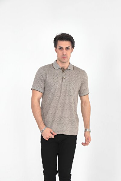 KMKkombin Μπλουζάκι με κουμπιά γιακά με ριγέ μοτίβο γιακά Daddy Polo