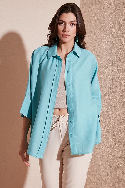 Lela Trouser Sleeve Oversized Summer Shirt Shirt 514344032