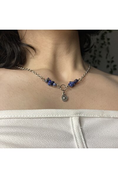Lullaby Lapis Lazuli Fairycore Y2k Goth Tasarım Doğal Taş Kolye