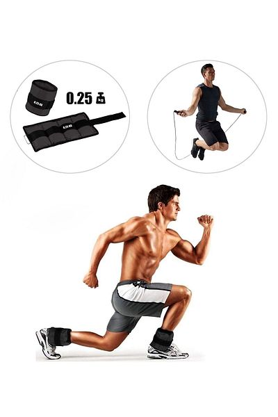 Spor Byfit 0.25 Kg X 2 Black Hand or Ankle Weights + Free Jump Rope
