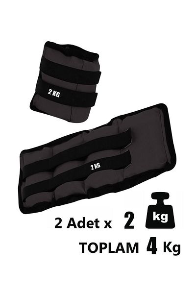 Spor Byfit 2 Kg X 2 Pieces Black Hand or Ankle Weights + Free Jump Rope
