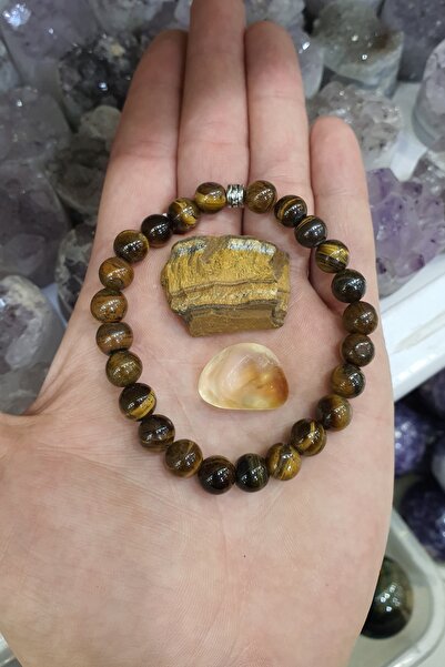 NBS Beautiful Naturel Stones سوار من الحجر الطبيعي على شكل عين النمر (هدية من...