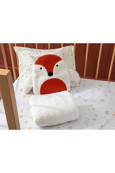 English Home Fox Baby Blanket 80x110 cm Ecru