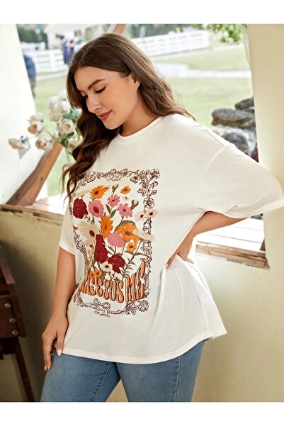 Machetta Кольоровий квітковий принт Oversize бавовняний унісекс футболка