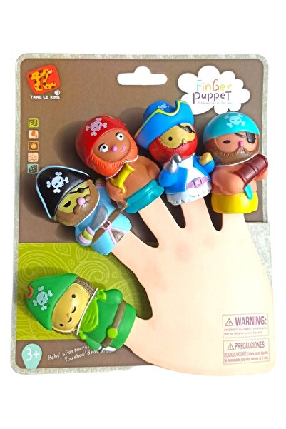PopŞeker Finger Puppet Pirates Finger Puppet Set with 5 Pirates Toy Finger Pu...