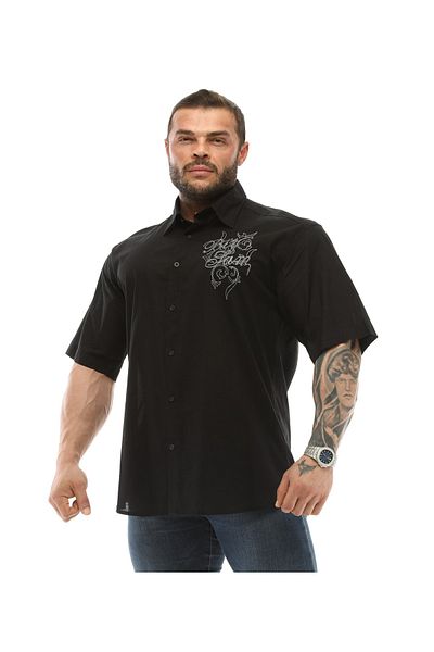 Big Sam Embroidery Patterned Short Sleeve Sports Shirt 5003