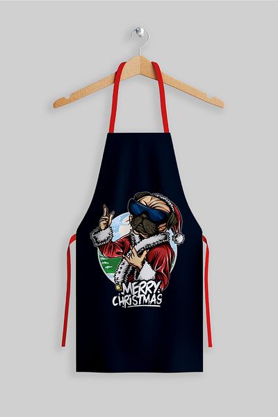 AYSHOME Ays Home Navy Blue New Year Christmas Pocketed Waiter Cafe Barista Party Kitchen Apron